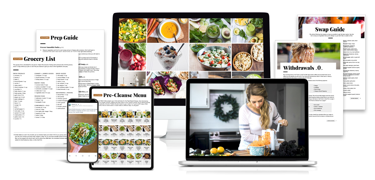 Examples of resources from the plant-based 21 day cleanse.