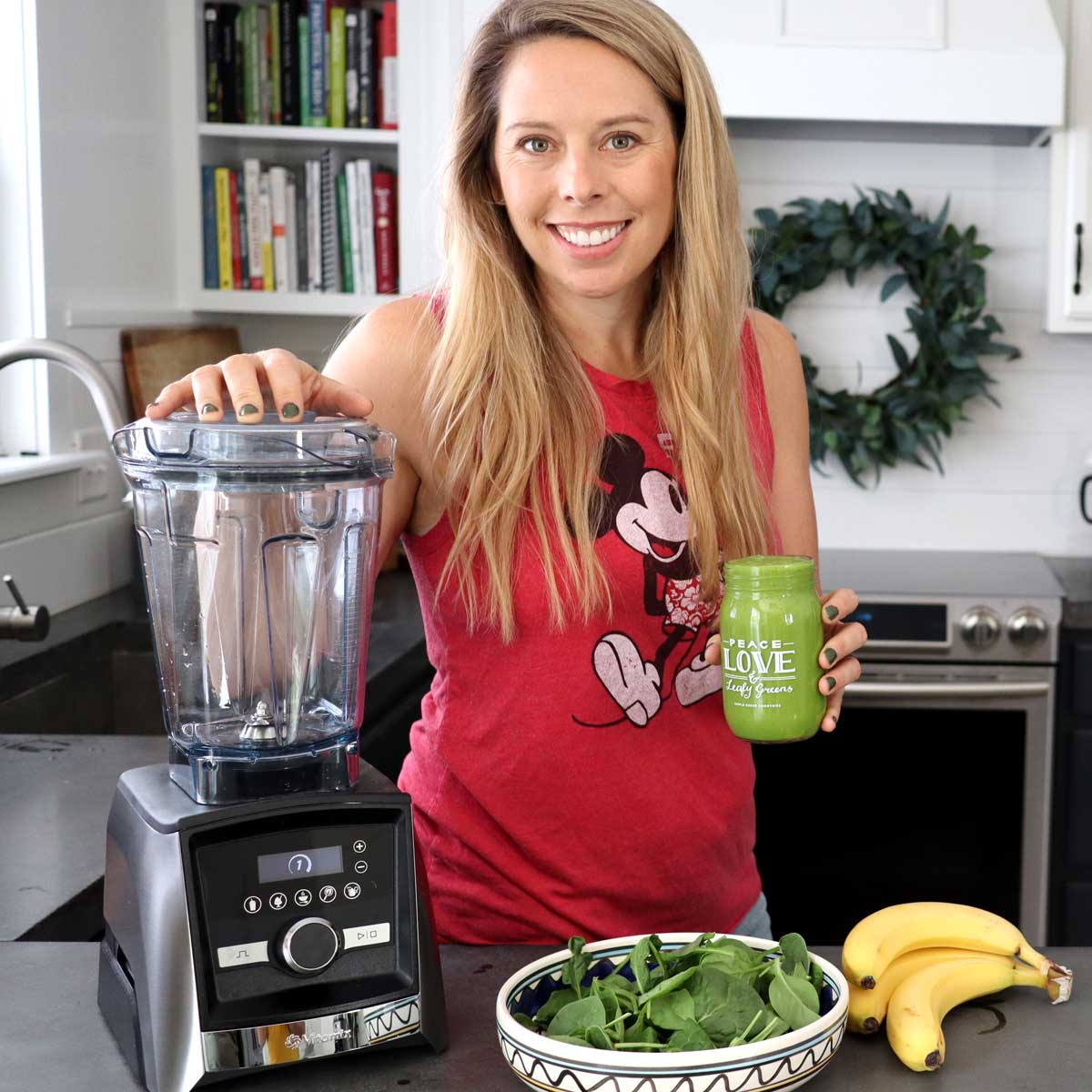 Women in kitchen with Vitamix blenders for sale.