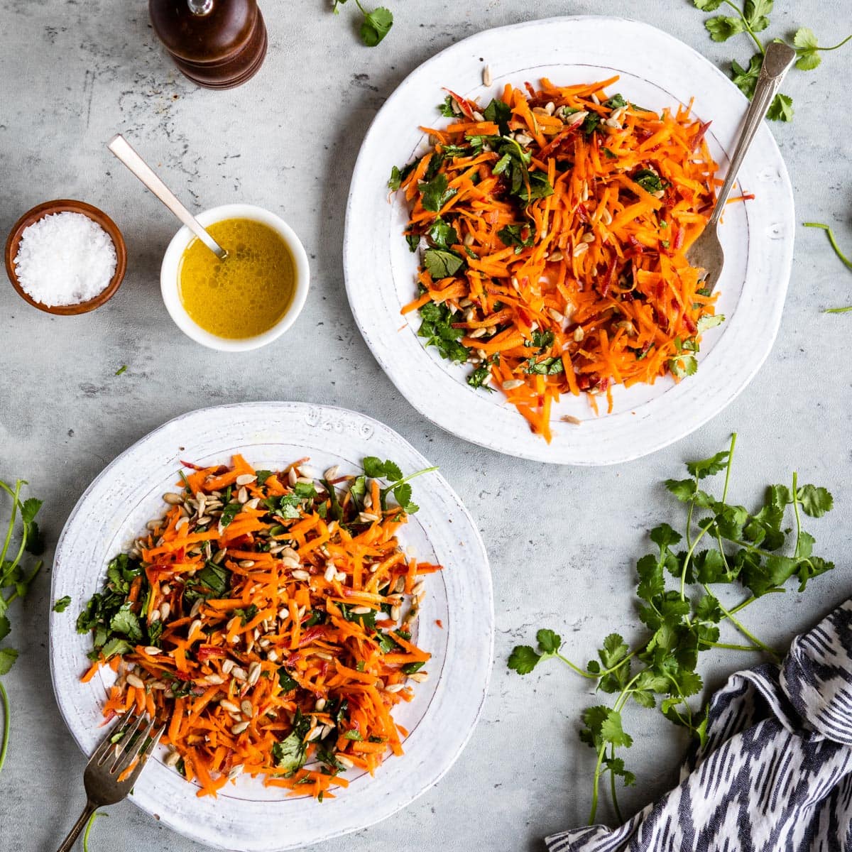 2 servings of carrot salad