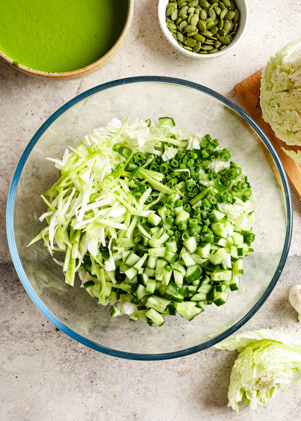 Mix of chopped vegetables in a bowl.