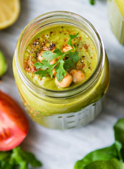 Savory healthy breakfast smoothie for weight loss.